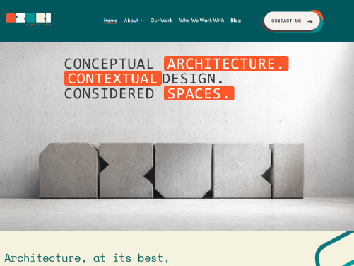 Azuri Architects tablet website view