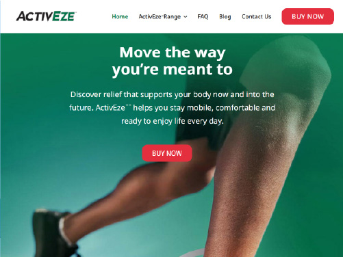 ActiveEze tablet website view