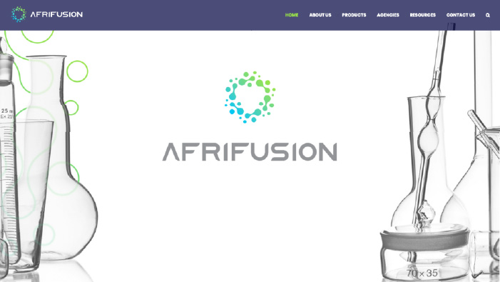 Afrifusion desktop website view
