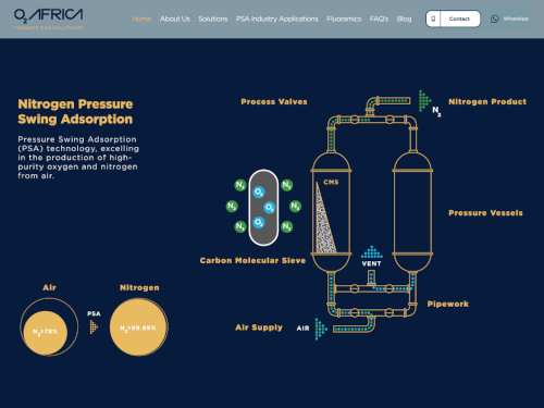 O2Africa tablet website view