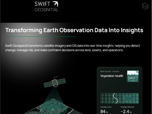 Swift Geospatial tablet website view
